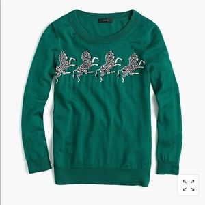 J.Crew Tippi sweater in zebra print